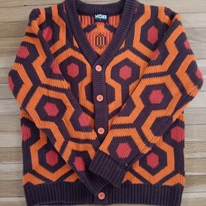 Men's Geometric Sweater - Orange and Brown